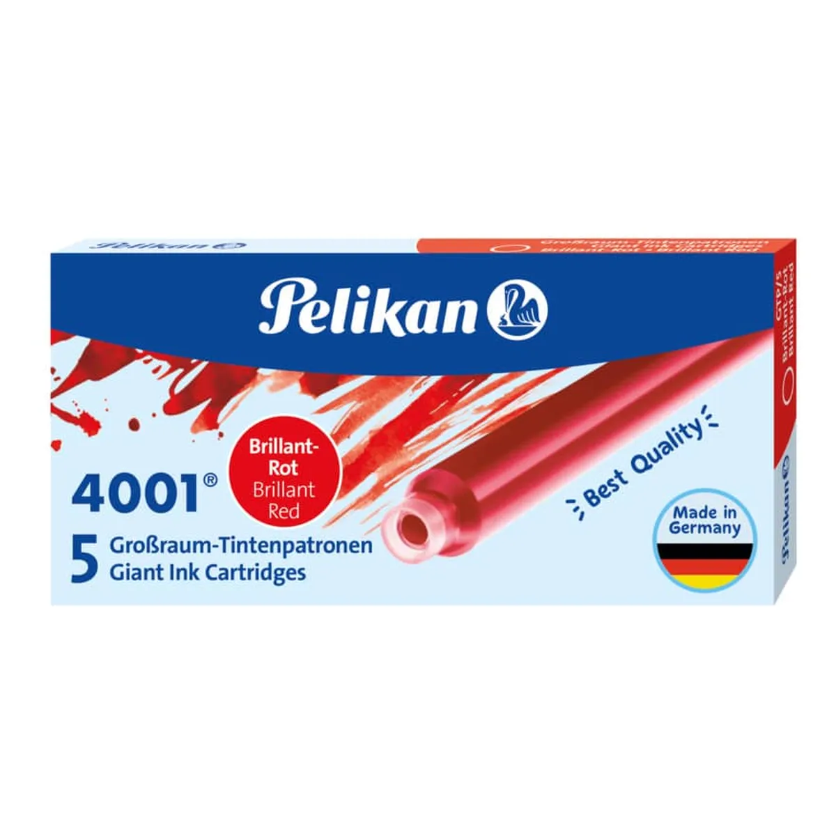 Pelikan Tintenpatrone 4001® GTP/5 - brillant-rot, 5 Patronen