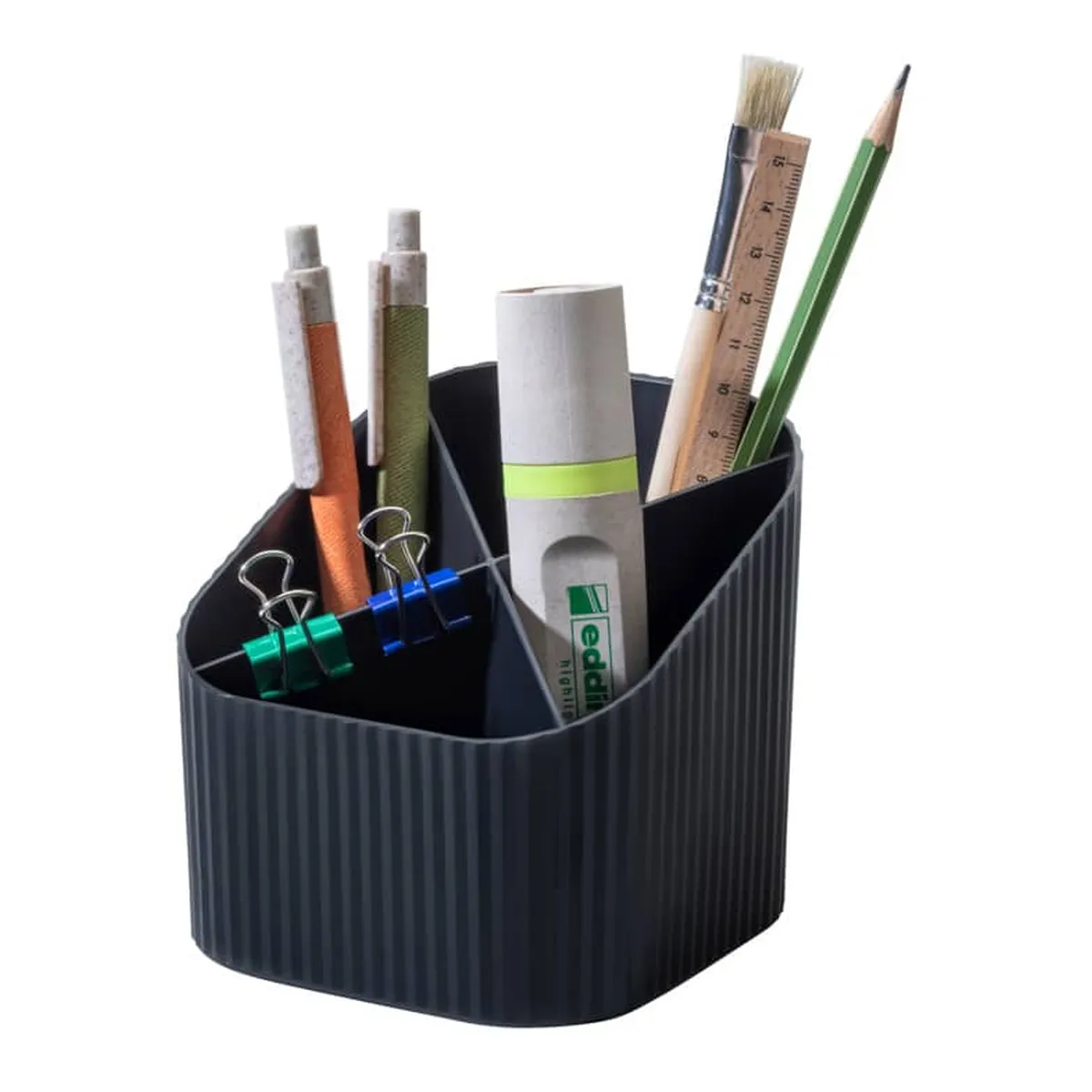 HAN Schreibköcher KARMA - 4 Fächer, Recyclingmaterial, öko-schwarz