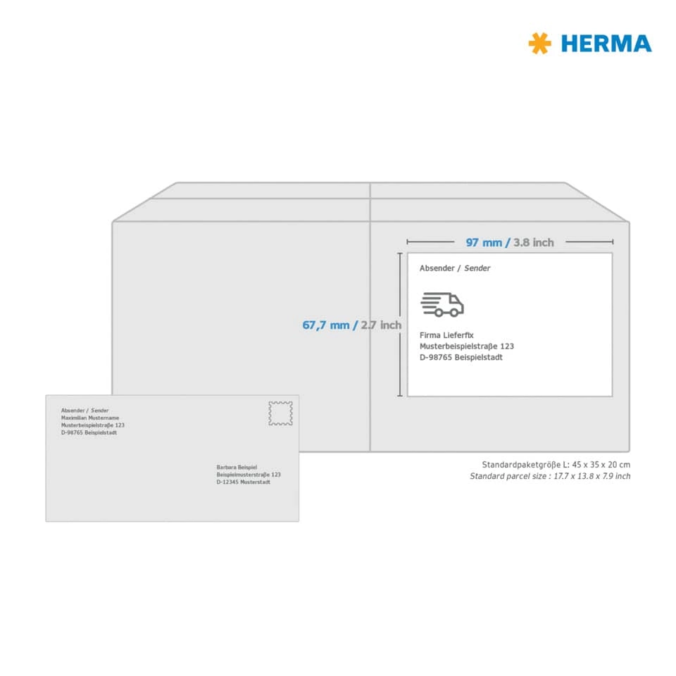 HERMA Etiketten Premium - 96,5 x 67,7 mm, weiß, matt, 1600 Stück