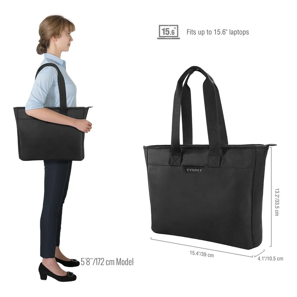 Everki Handtasche 'SHOPPER 418' schwarz