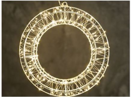 Deko Kranz Ø 30 cm mit 200 LED und Timer 