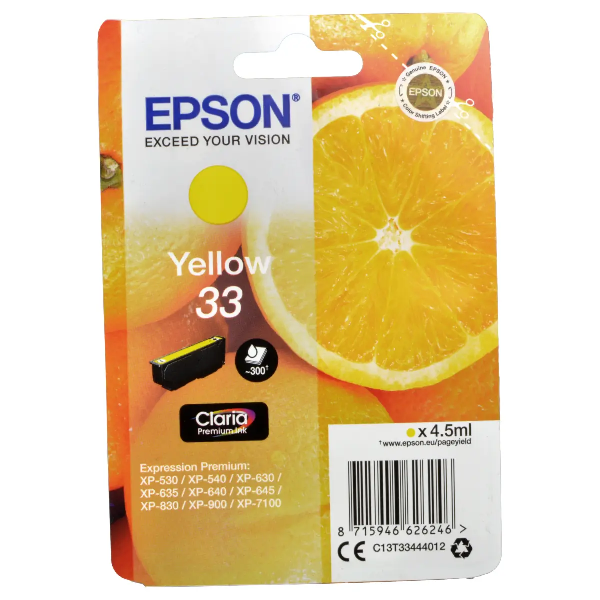 Druckerpatrone Epson 33 gelb 4,5 ml | 300 Seiten (C13T33444012)