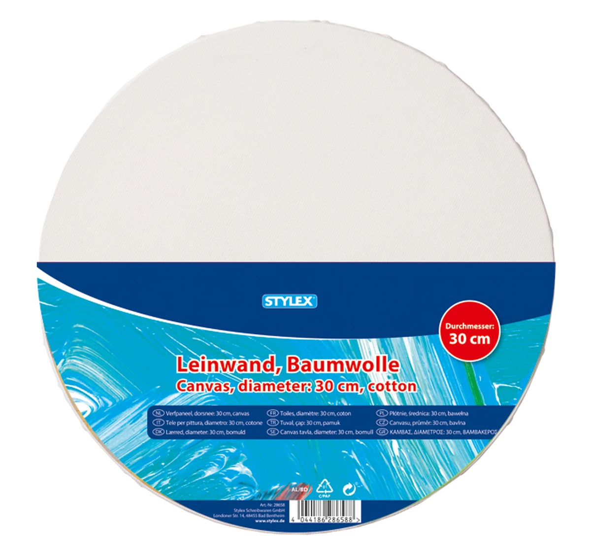 Stylex Leinwand, rund, Ø 30 cm