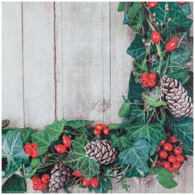 Weihnachts Lunchservietten “Girlande“ - 33 x 33 cm