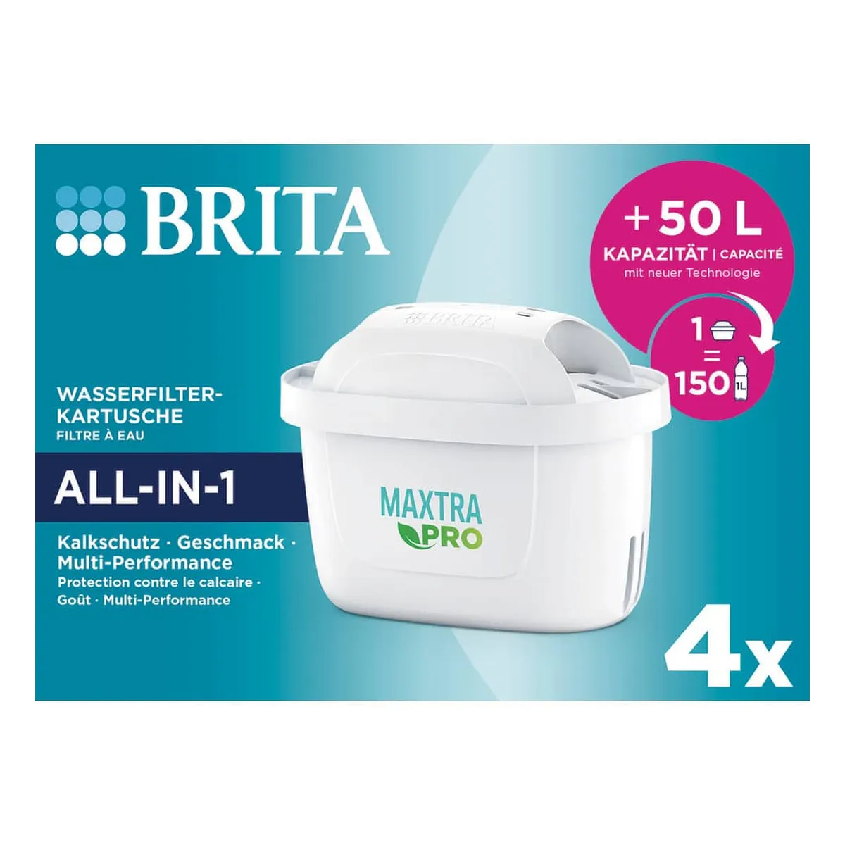 BRITA® Wasserfilter-Kartusche MAXTRA PRO ALL-IN-1 - 4 Kartuschen BRITA® Wasserfilter-Kartusche MAXTRA PRO ALL-IN-1 - 4 Kartuschen