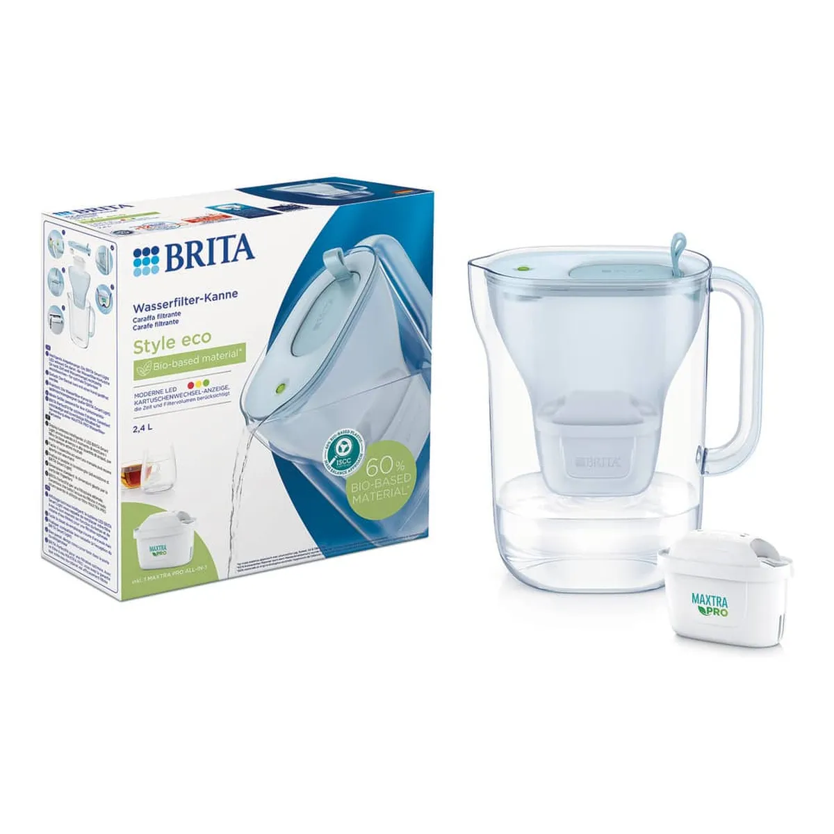BRITA® Wasserfilter-Kanne Style eco - gletscherblau, inkl. MX PRO BRITA® Wasserfilter-Kanne Style eco - gletscherblau, inkl. MX PRO