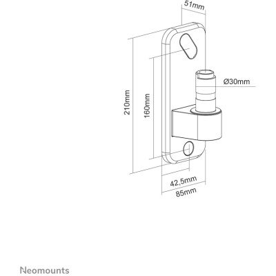 Wand-Adapter AWL75-450BL Neomounts für Monitor-Tischhalterung DS70-450BL1 und DS75-450BL2 Black