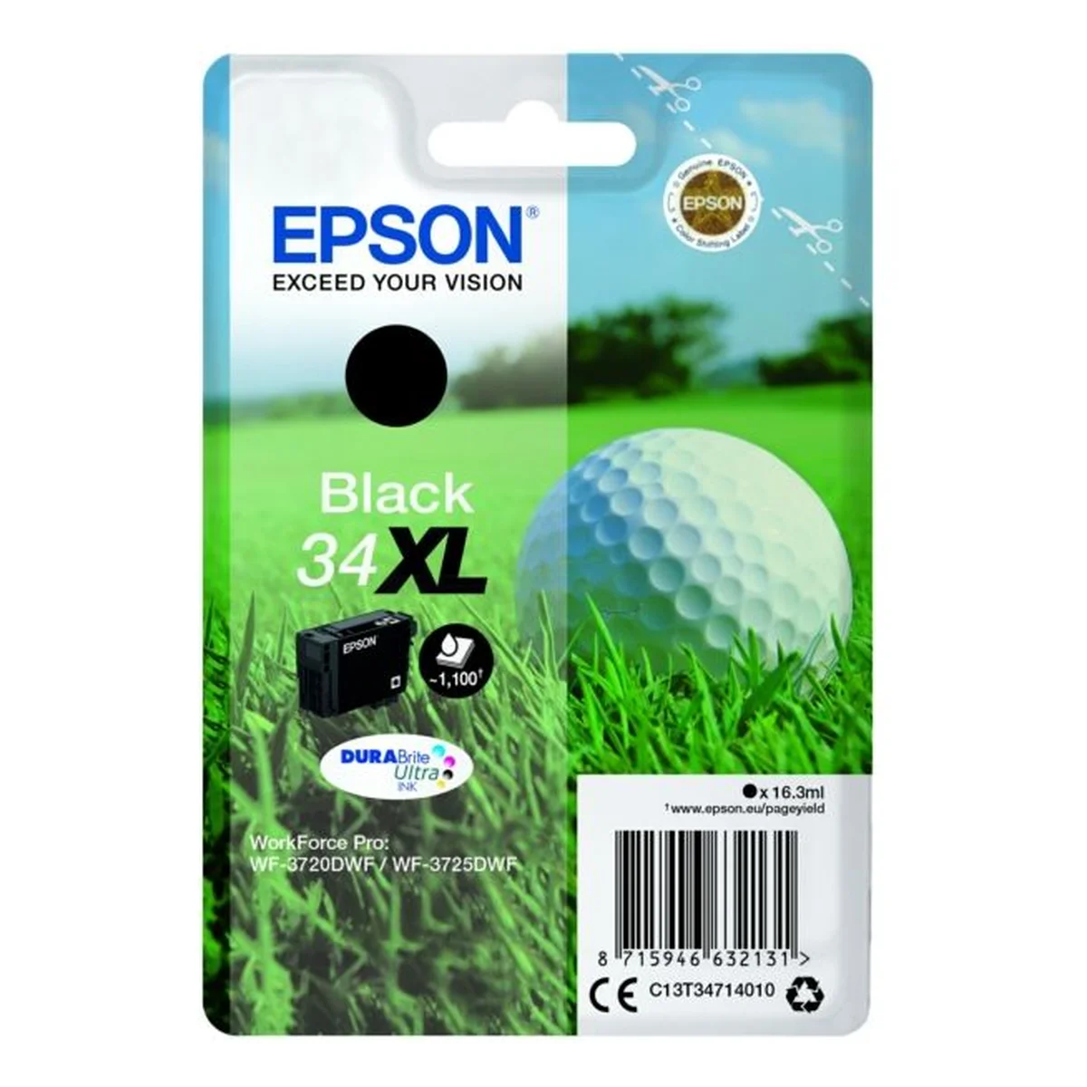 Druckerpatrone Epson 34XL schwarz 16,3 ml | 1.100 Seiten (C13T34714010)