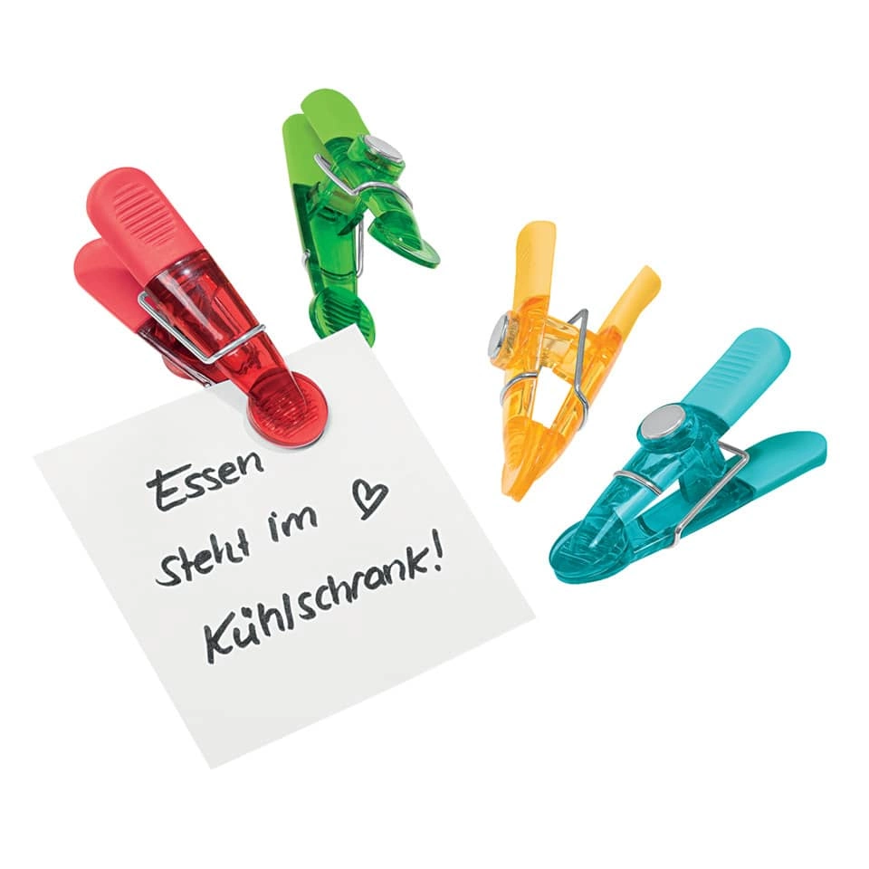 Notizhalter Magnet GLOSSY - 4 Stück, sortiert