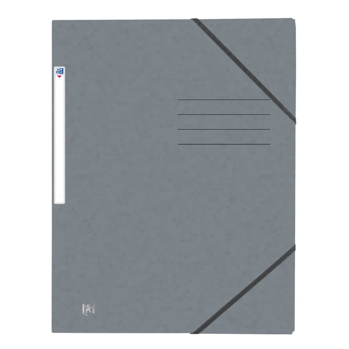 OXFORD Eckspannmappe TOP FILE+ - A4, 390 g/qm, Karton, Gummizug, grau