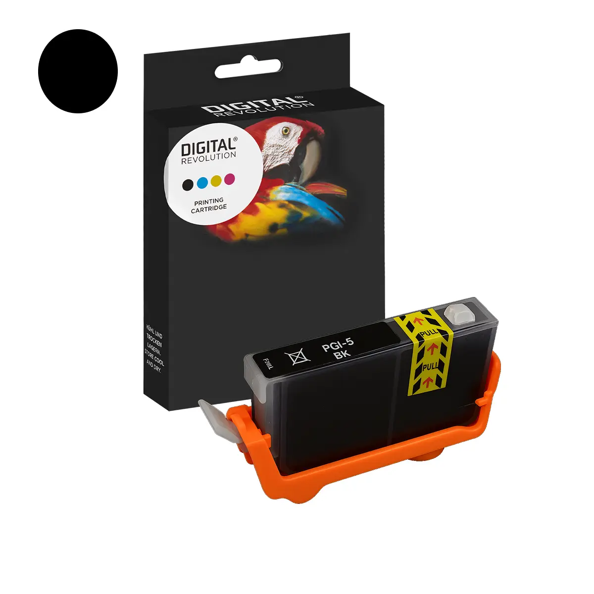 Canon PGI-5 BK - alternative Patrone pigment schwarz' 28,4 ml | 530 Seiten - Digital Revolution