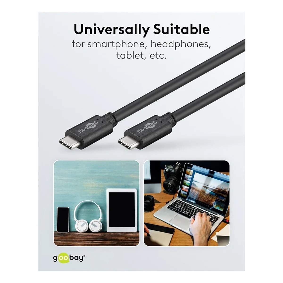 USB-C™-Kabel, 1 m, schwarz