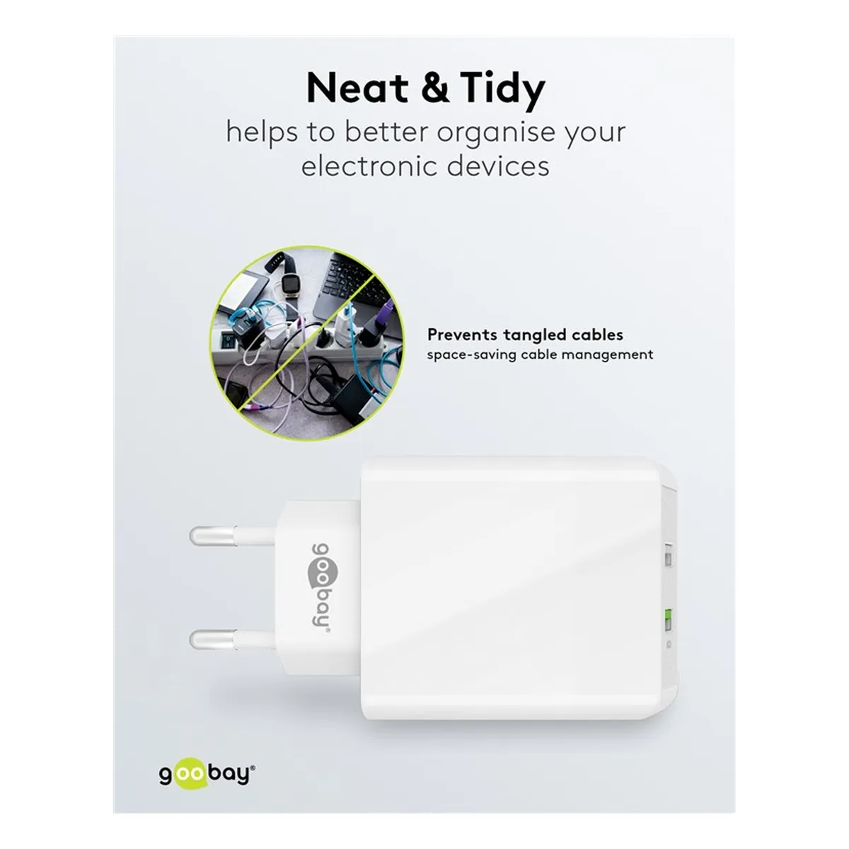 Goobay Dual-USB Schnellladegerät QC3.0 28W weiß