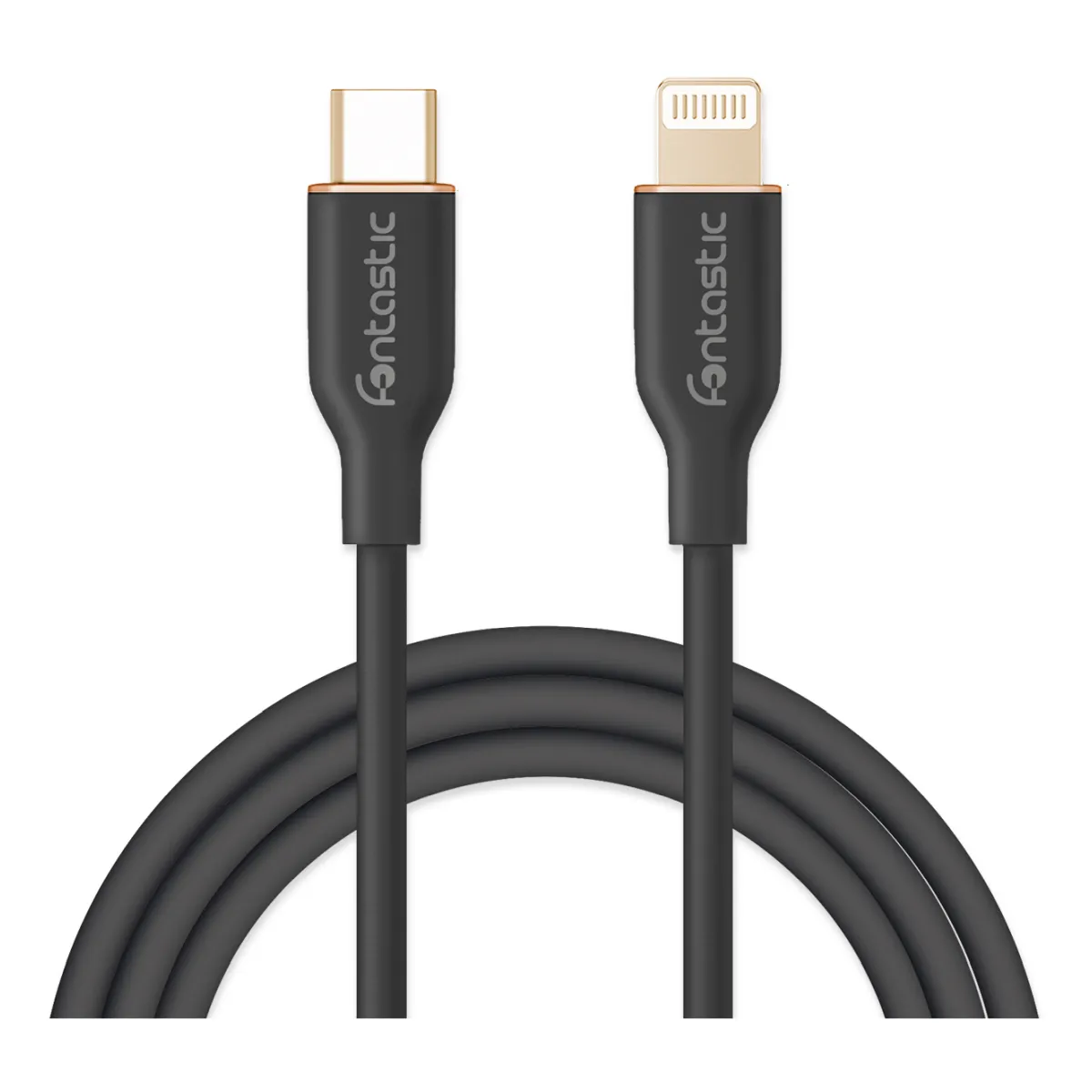 Fontastic Silikon Datenkabel USB Typ-C > 8-PIN schwarz