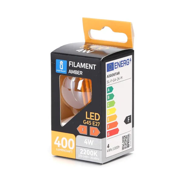 Aigostar LED FILAMENT 'G45', 4W, E27