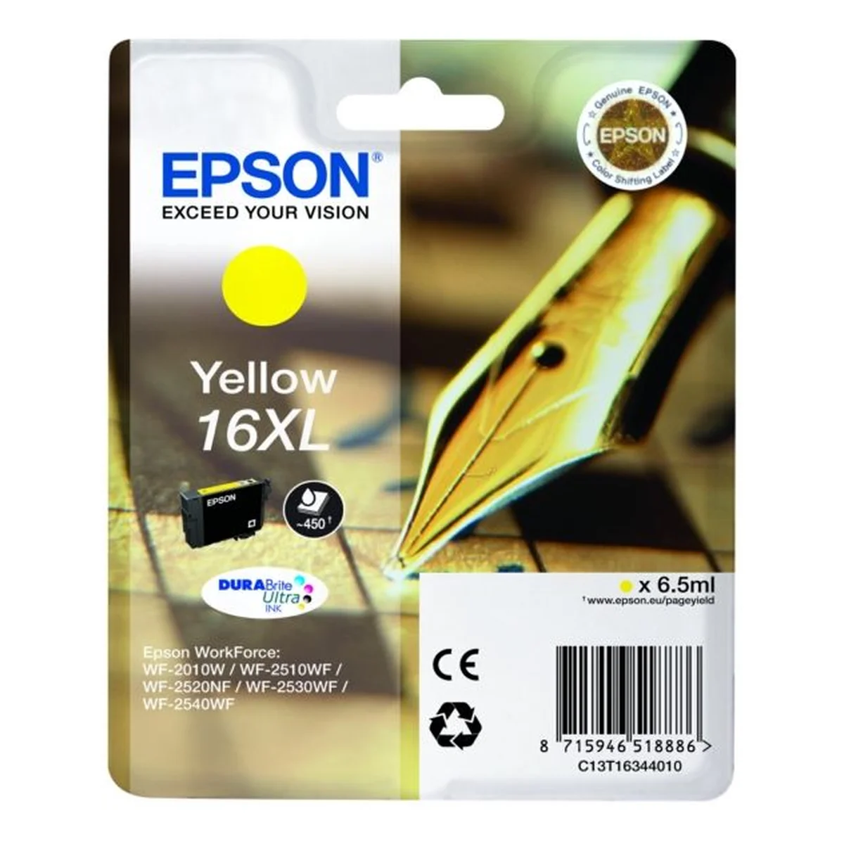 Druckerpatrone Epson 16XL gelb 6,5 ml | 450 Seiten (C13T16344012)