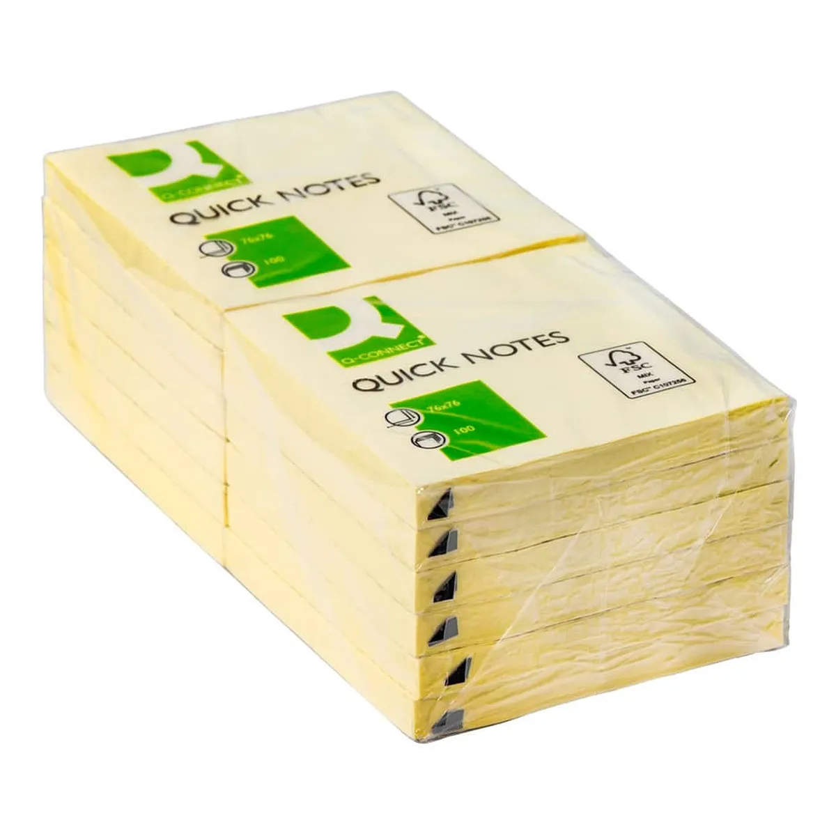 Q-Connect Haftnotizen - 76 x 76 mm, gelb
