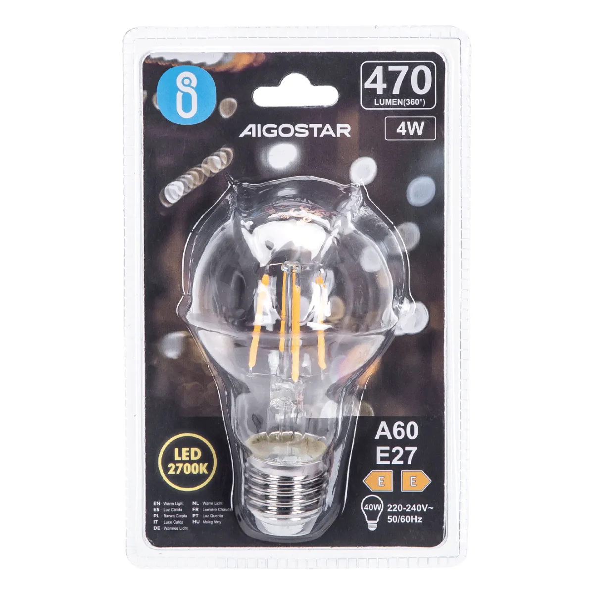Aigostar LED FILAMENT 'Classic', 4W, E27