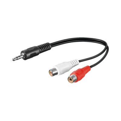 Goobay Audio Kabeladapter 3,5 mm, Stecker zu stereo Cinch Buchse