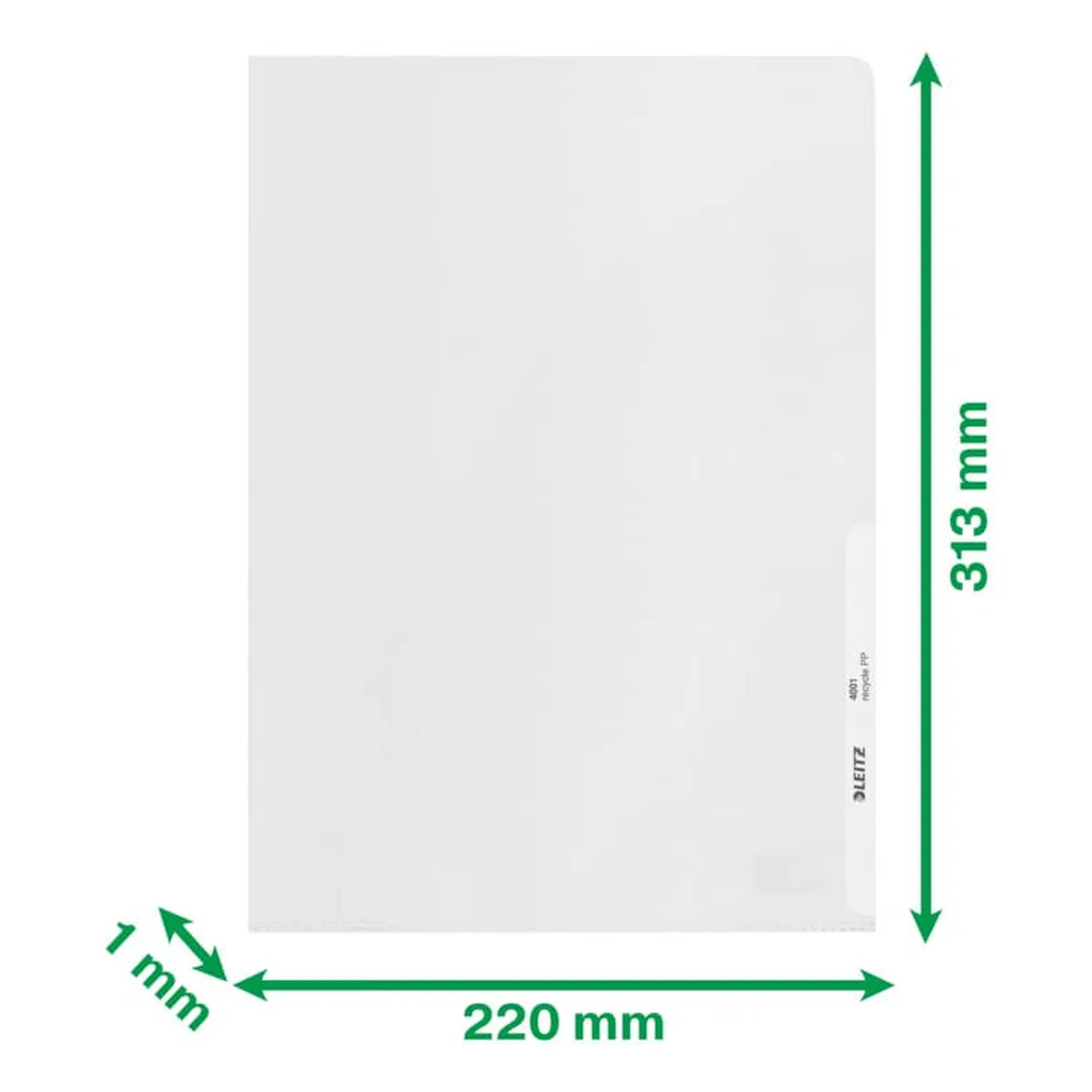 Leitz Sichthülle Recycle - A4, PP, genarbt, dokumentenecht, 25 Stück, farblos