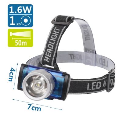 LED Kopflampe, Stirnlampe 1 LED