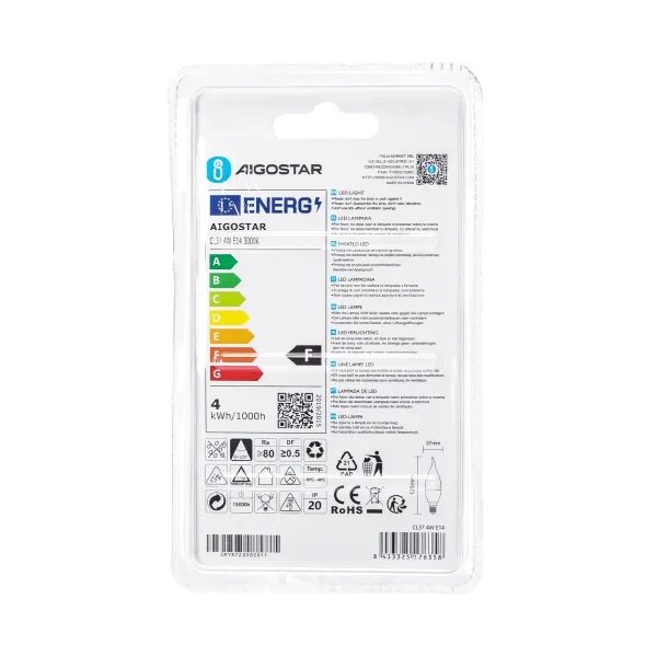 Aigostar LED 'Kerze', 4W, 270°, E14