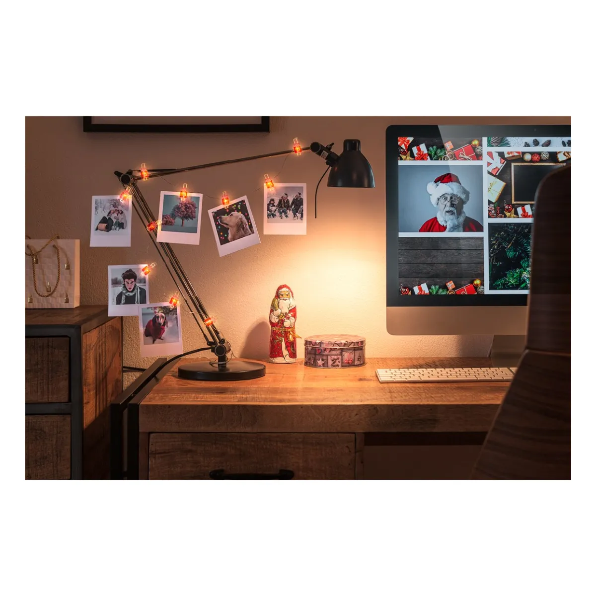 Goobay 10er LED-Fotoclips-Lichterkette “Geschenk“