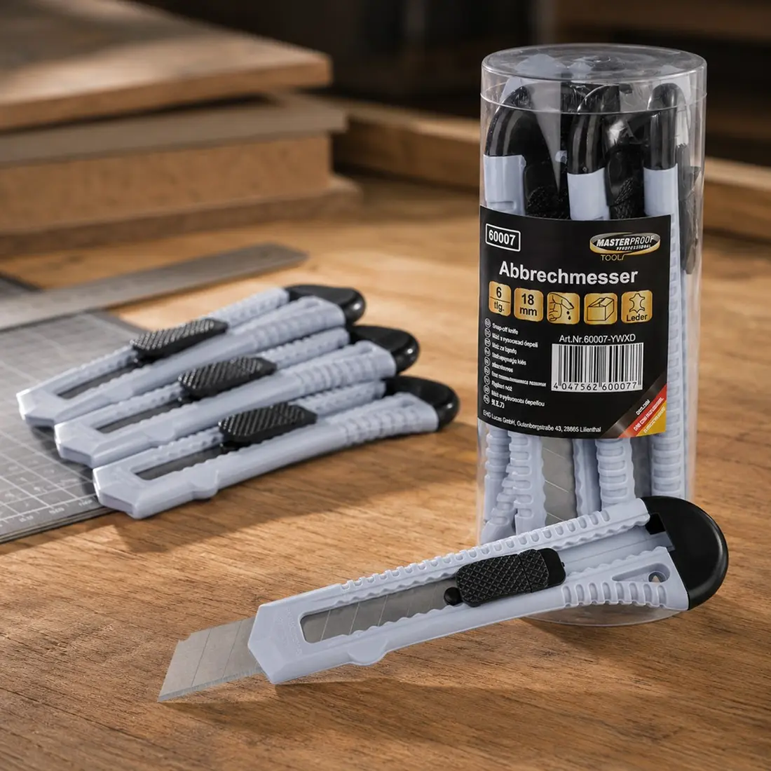 Masterproof Abbrechmesser 18mm, 6 Stück