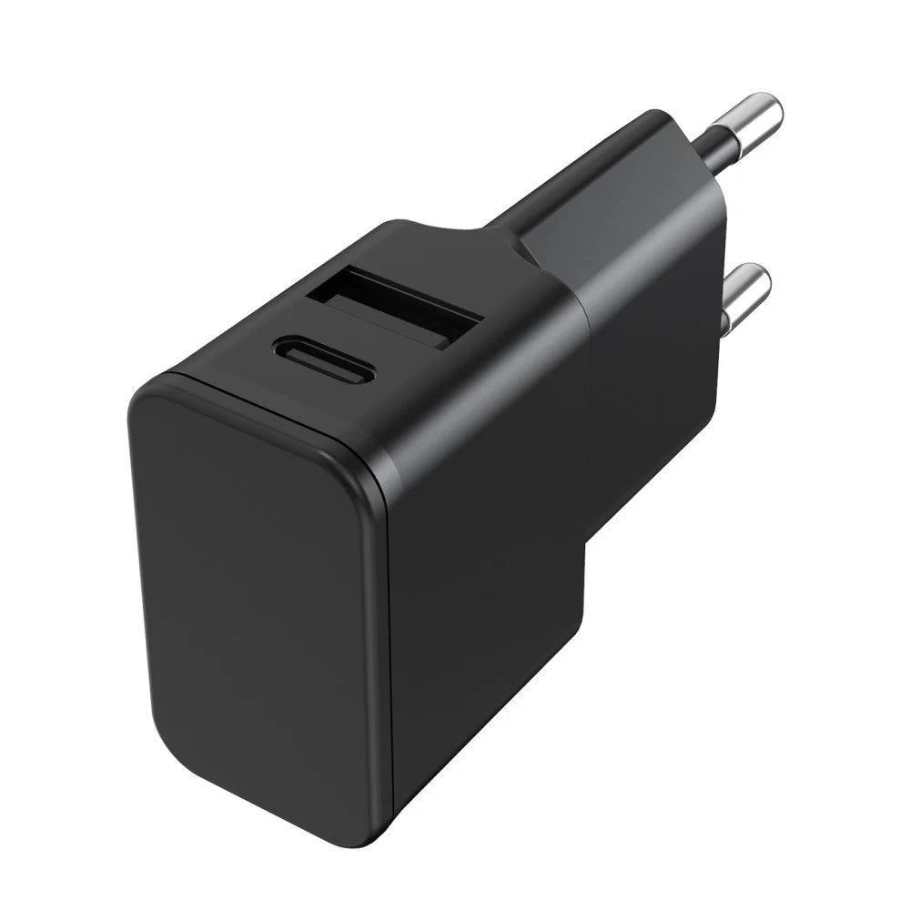 Universal Netzteil Dubi, 1x USB-A + 1x Typ-C, 2,4A | 5V / 2.4A, kompaktes Design, schwarz