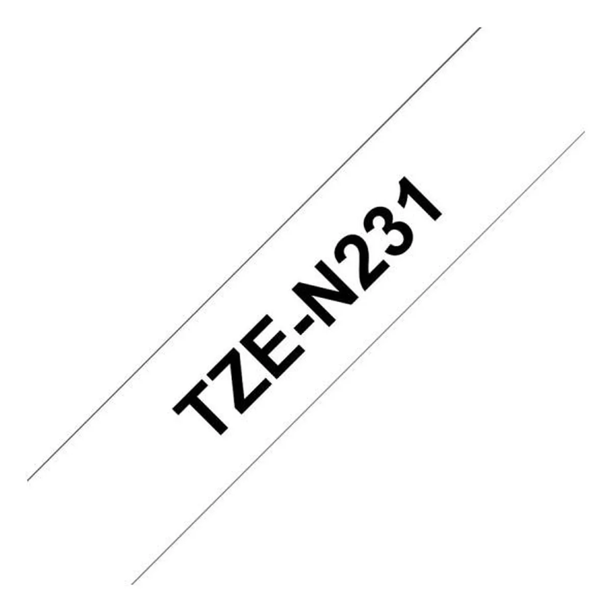 Schwarze Beschriftung "TZE-N2312" diagonal auf einem weißen Hintergrund