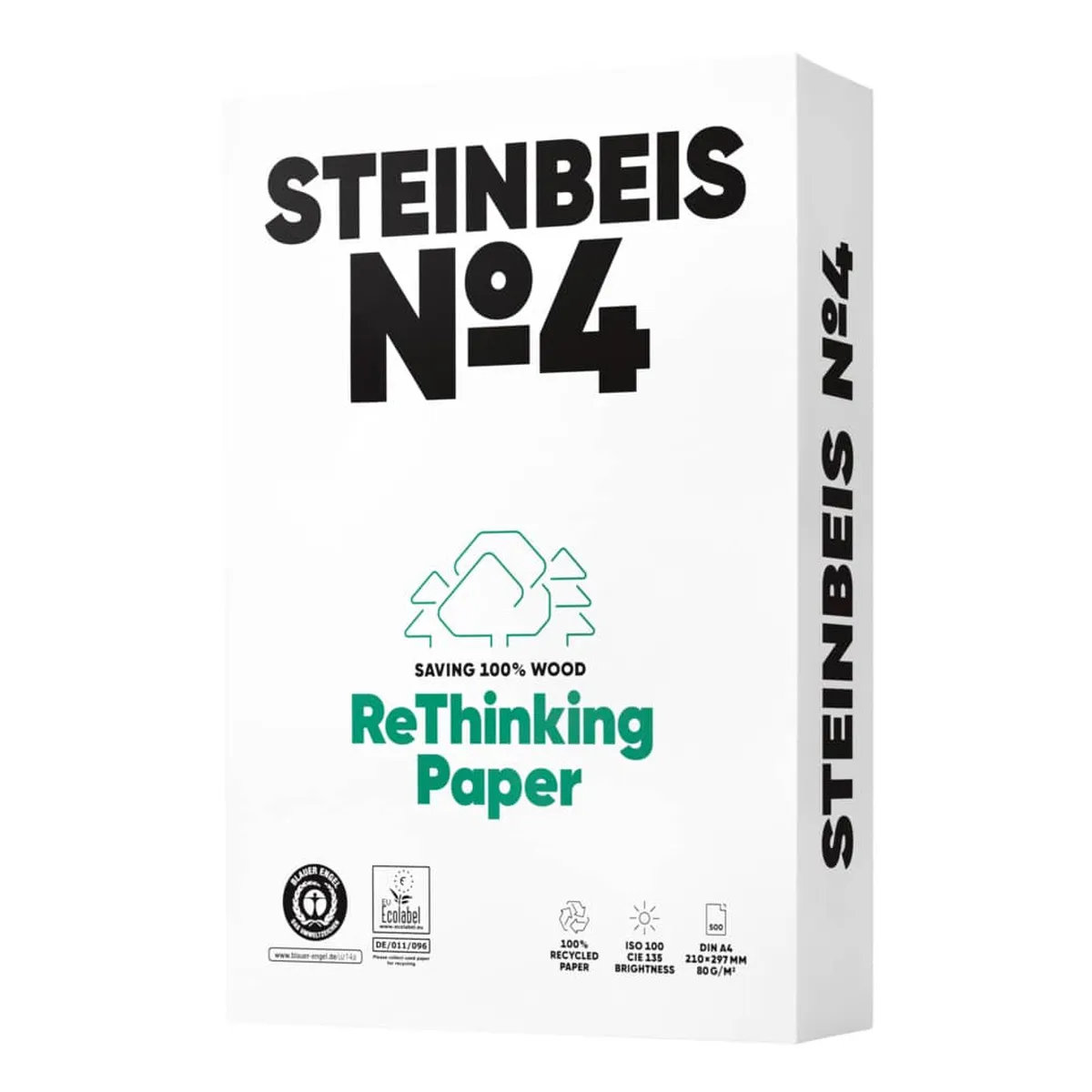 Steinbeis No. 4 - Evolution White - Recyclingpapier, A4, 80g, weiß, 500 Blatt