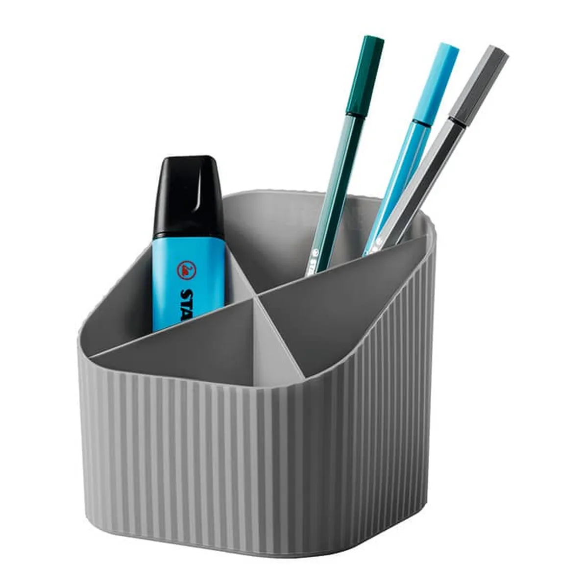 HAN Schreibköcher Re-X-LOOP - 4 Fächer, dunkelgrau