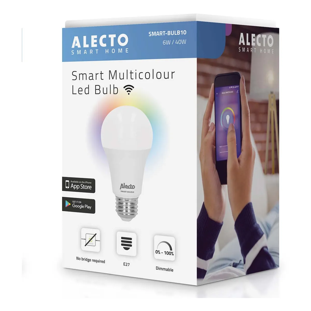 Alecto SMART-BULB10 Smarte LED-Farblampe mit Wi-Fi