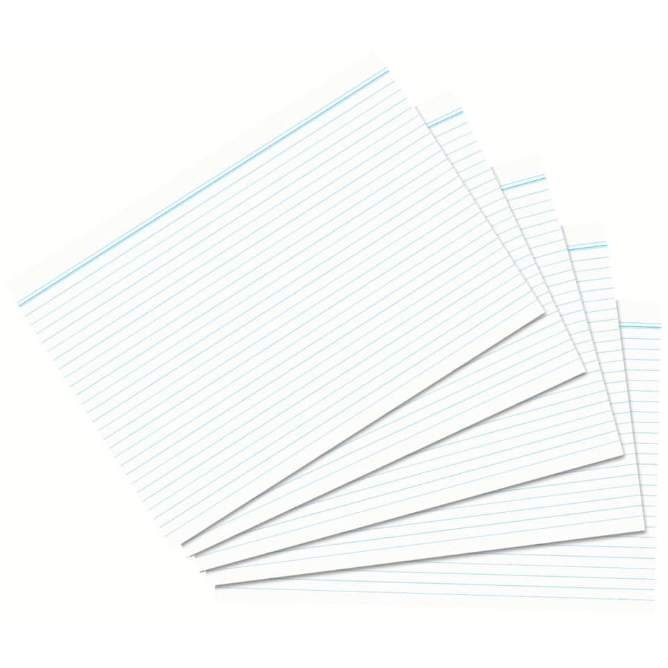 Karteikarten - DIN A6, liniert, weiß, 100 Karten