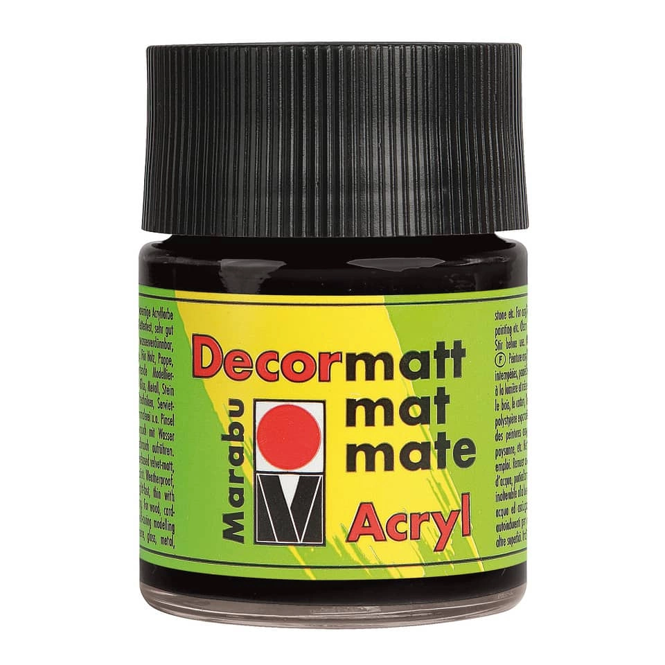 Marabu Decormatt Acryl - Schwarz 073, 50 ml