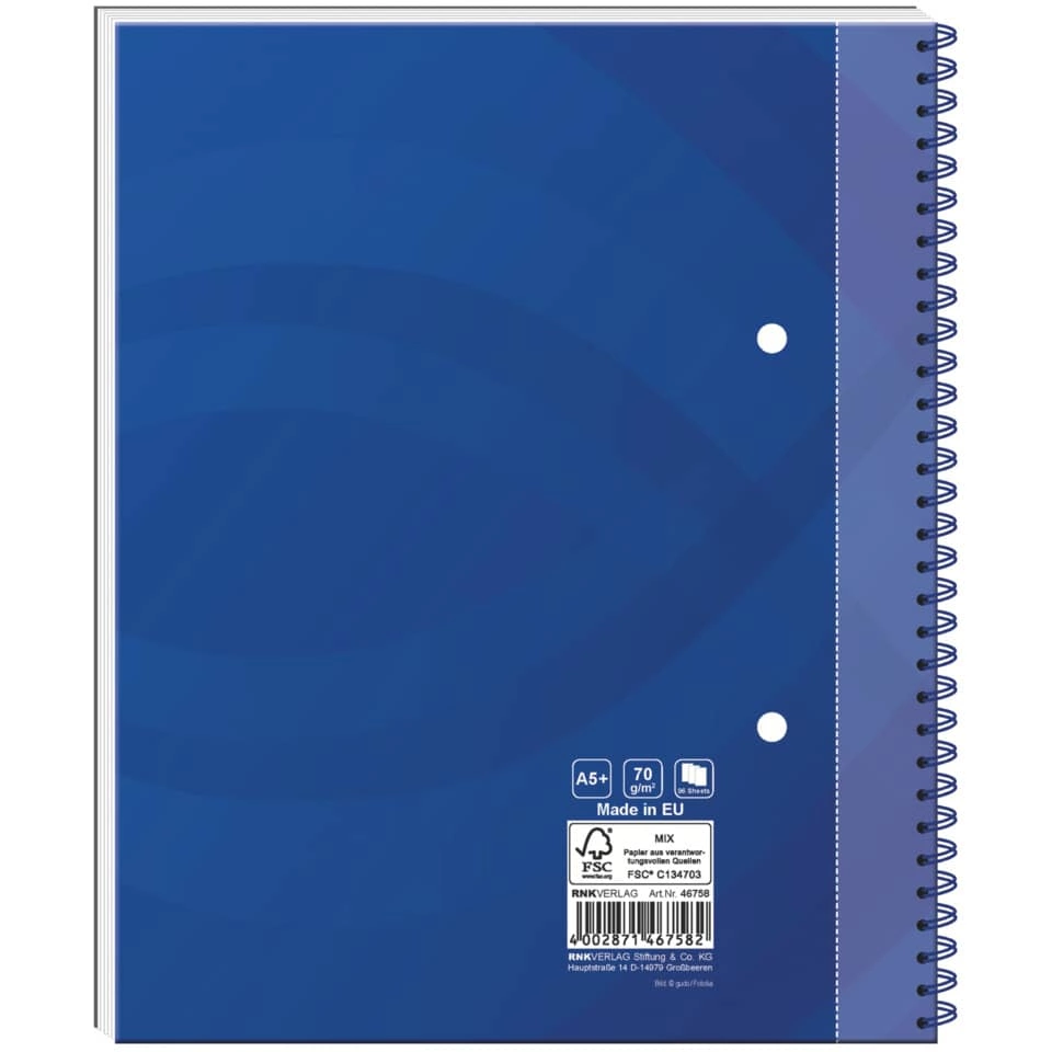 Spiralnotizbuch Business - A5, Hardcover, 96 Blatt, blau