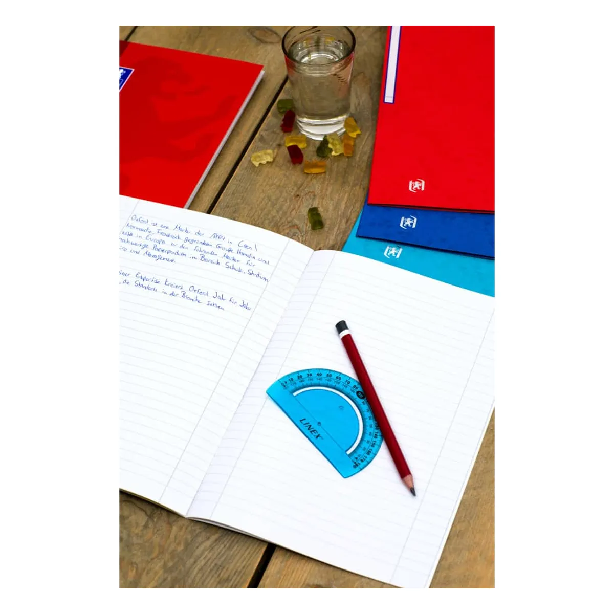Oxford Collegeblock DUO - A4+, kariert und liniert, 80 Blatt, 90 g/qm, 4-fach Lochung, 2 Ränder