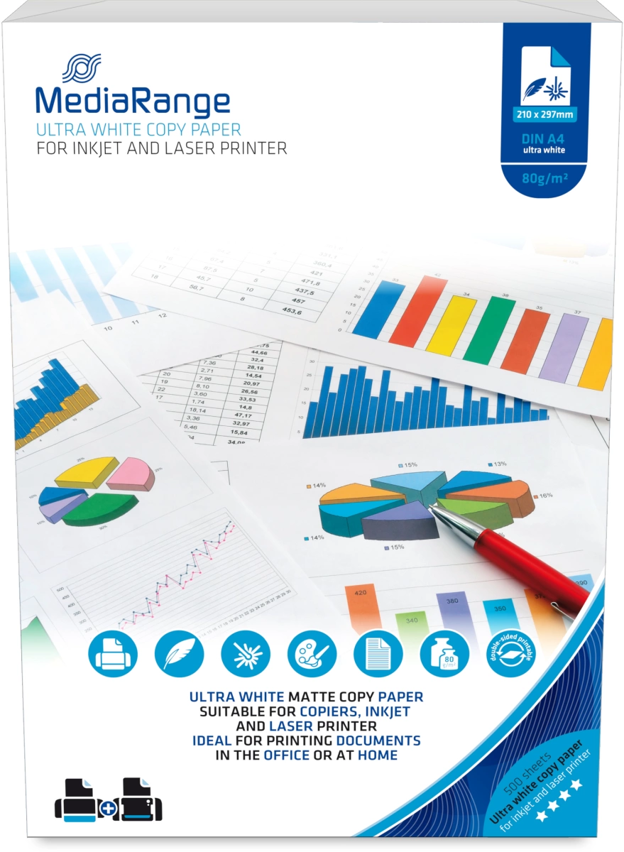 Kopierpapier A4 80g 500 Blatt weiß - MediaRange