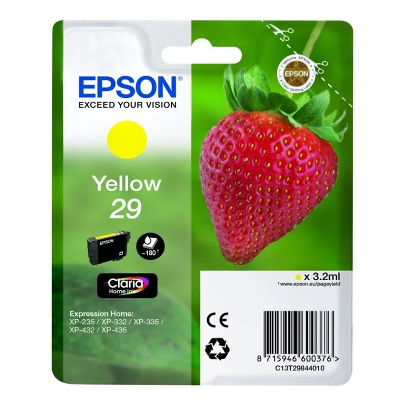 Druckerpatrone Epson 29 gelb 3,2 ml | 180 Seiten (C13T29844010)