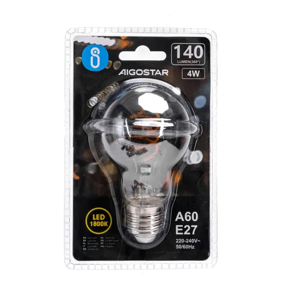 Aigostar LED Rauchglas Filament Lampe A60 E27 4W