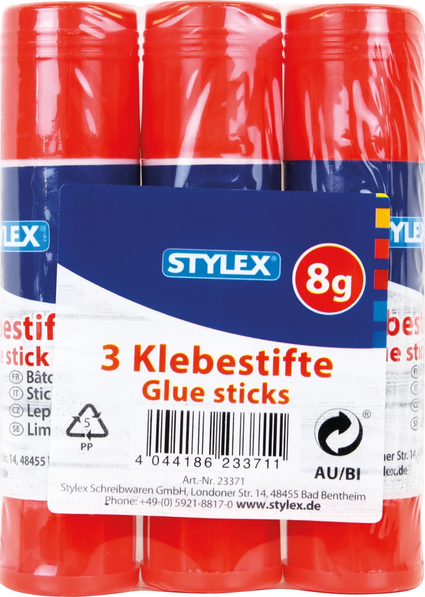 Stylex Klebestifte, Paste, 8 g, 3er Packung