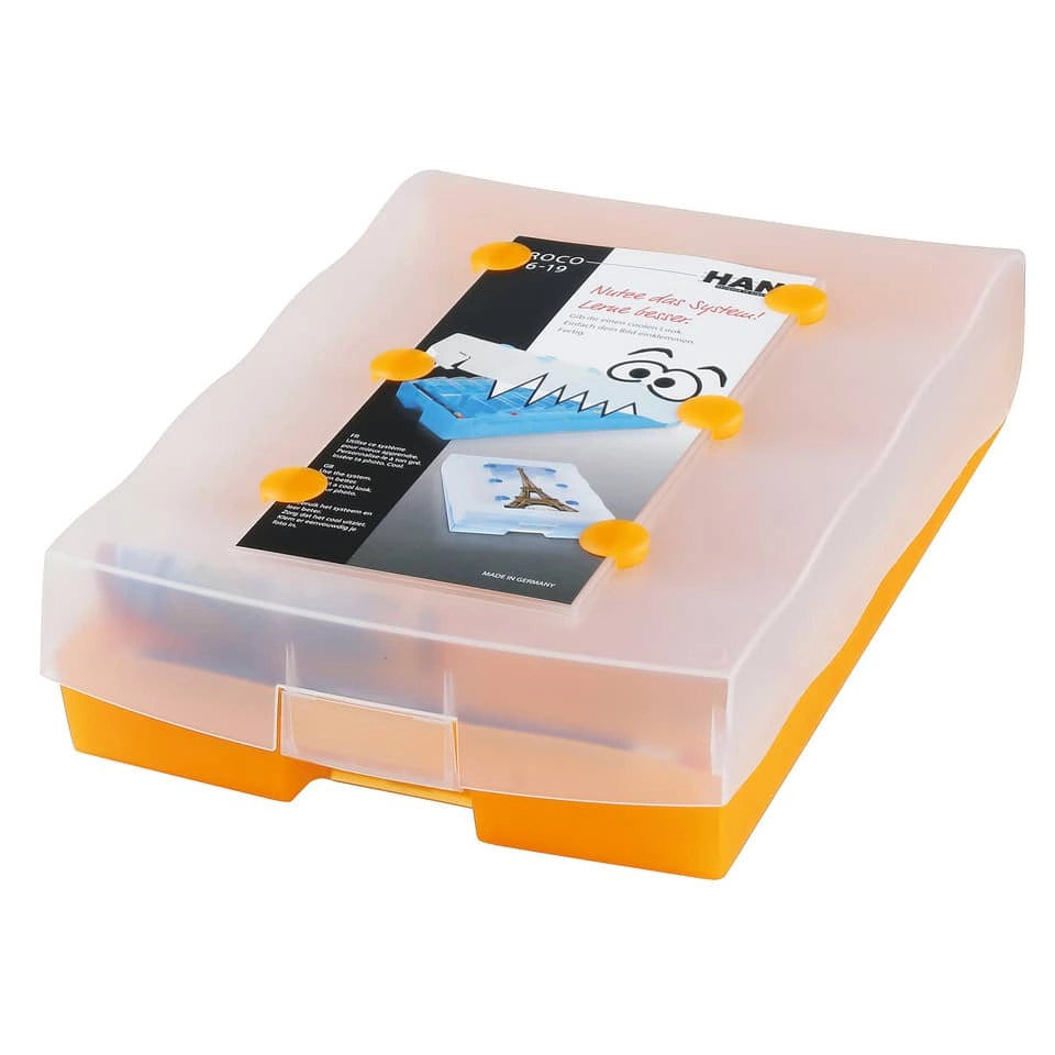 HAN Lernsystem CROCO 2-6-19 - A8 quer, für ca. 2000 Karten, orange-transluzent