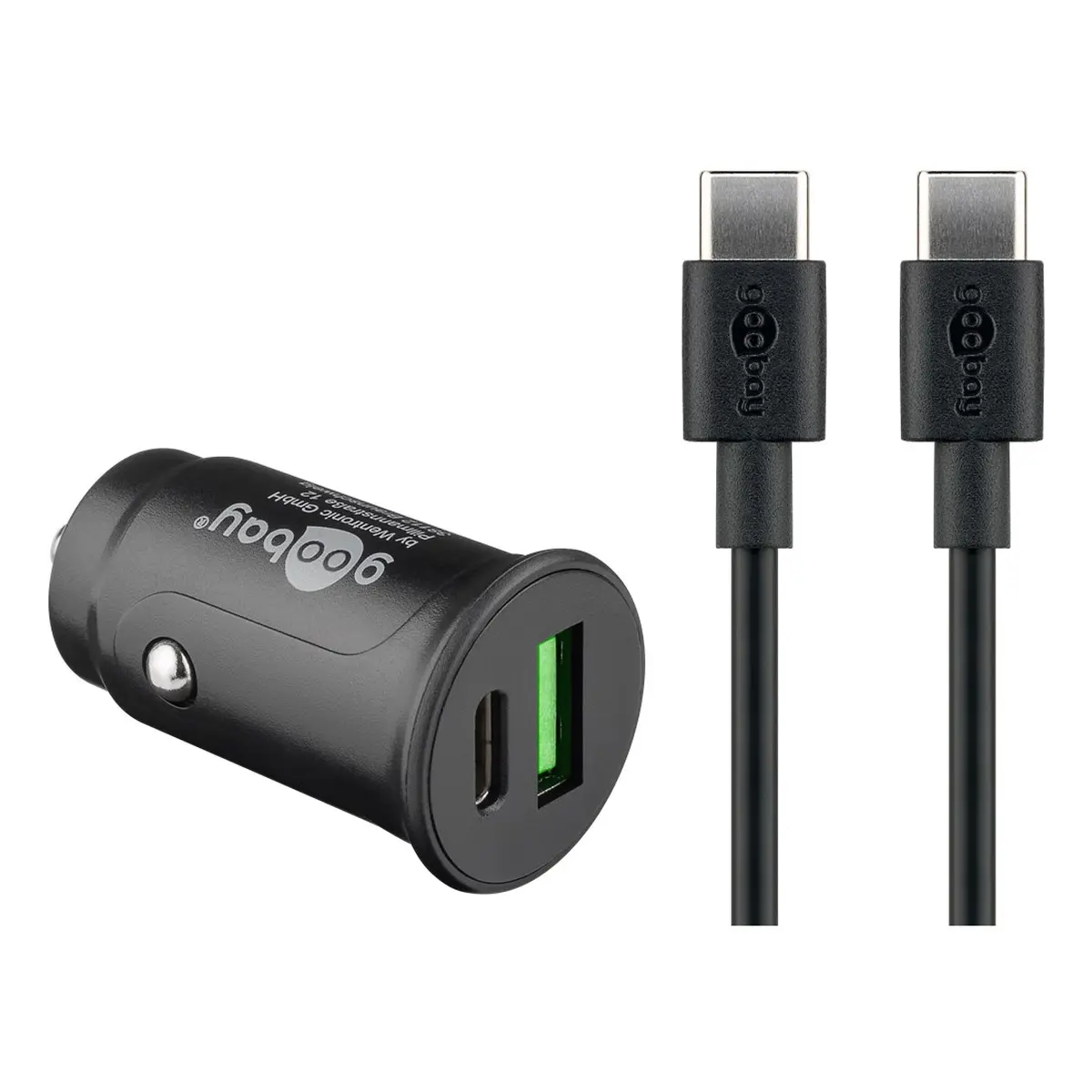 Goobay Dual-USB Auto-Schnellladeset USB-C™ (27 W)