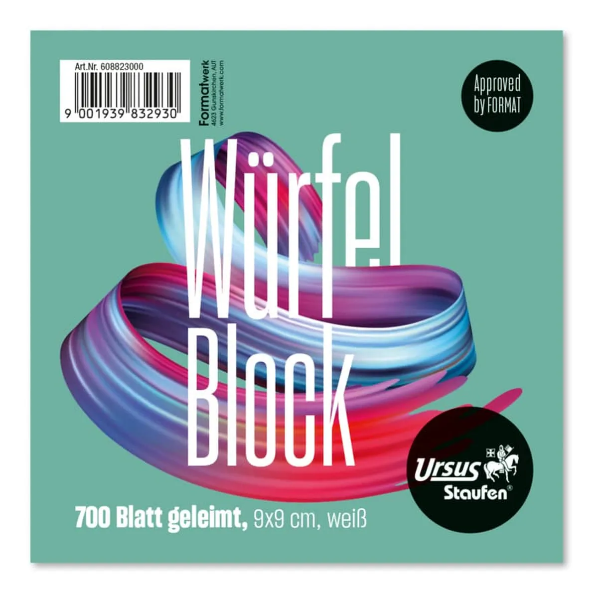 Ursus Basic Würfelblock - geleimt, weiß, ca. 700 Blatt
