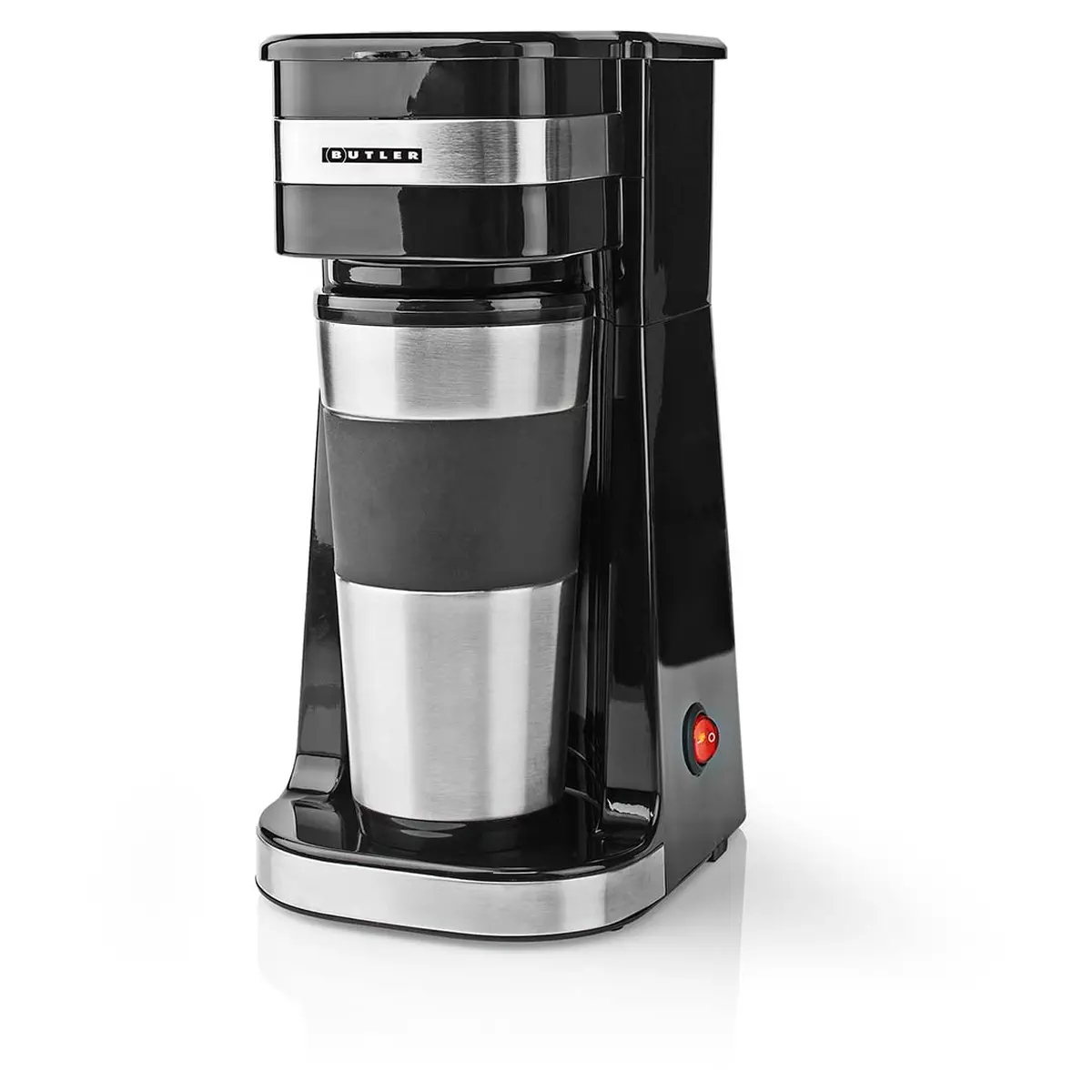 Butler Ein-Tassen-Kaffeemaschine 0,4 l | 750 W | Isolierter Reisebecher | Automatische Abschaltung | schwarz