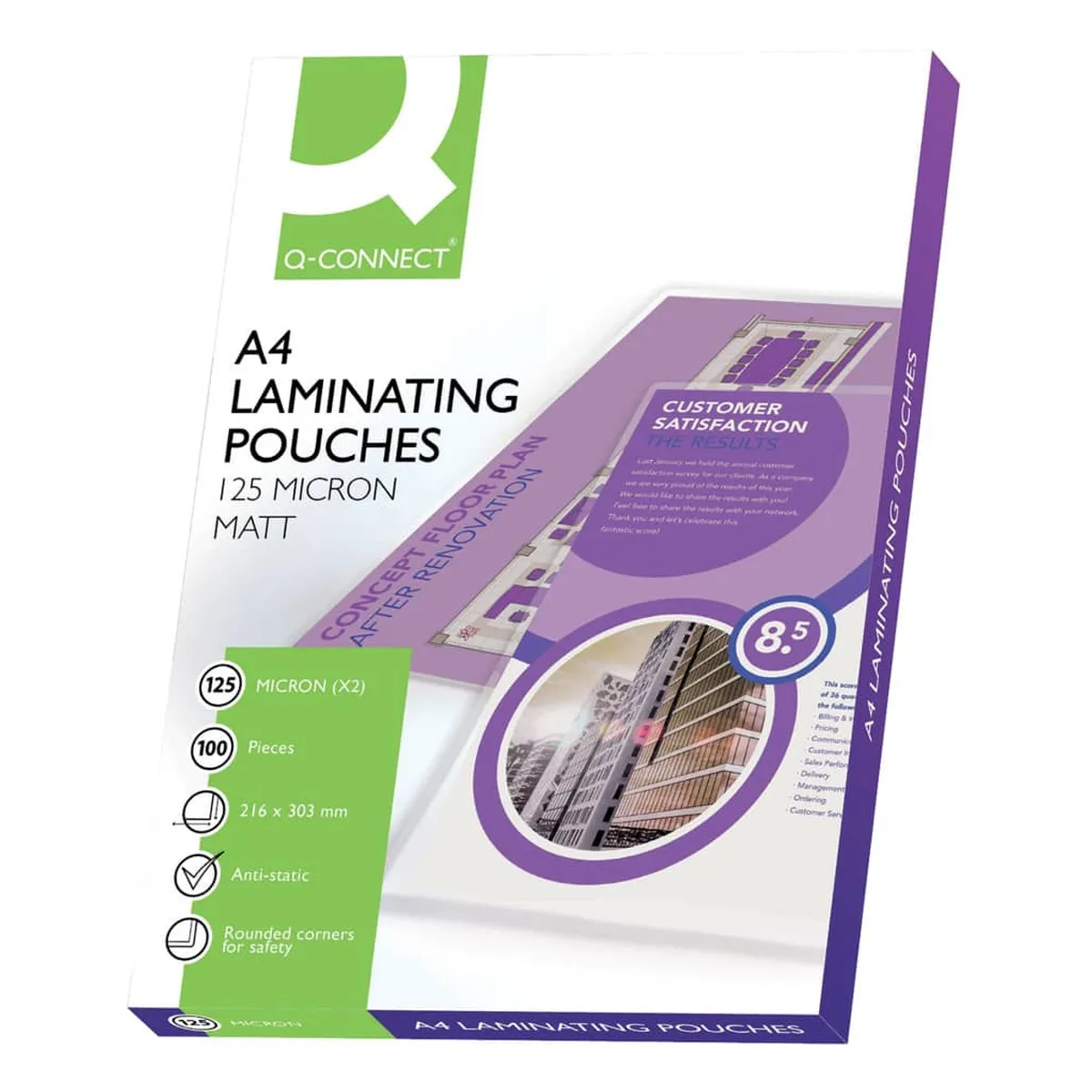 Q-Connect® Laminierhülle - A4, 125 mym, matt, 100 Stück