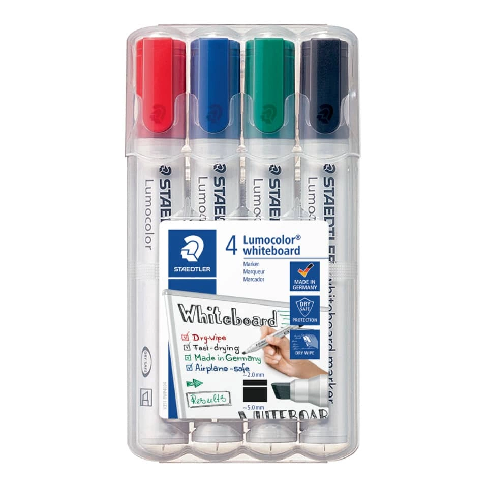 Staedtler Lumocolor® 351 B whiteboard marker - Keilspitze, 4 Farben sortiert