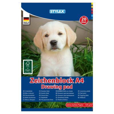 Zeichenblock, DIN A4, 20 Blatt