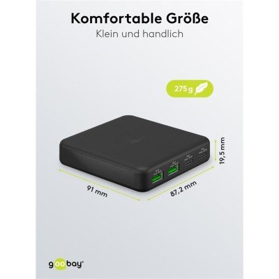 Goobay Multiport 4-fach Tischladegerät (65 W) schwarz