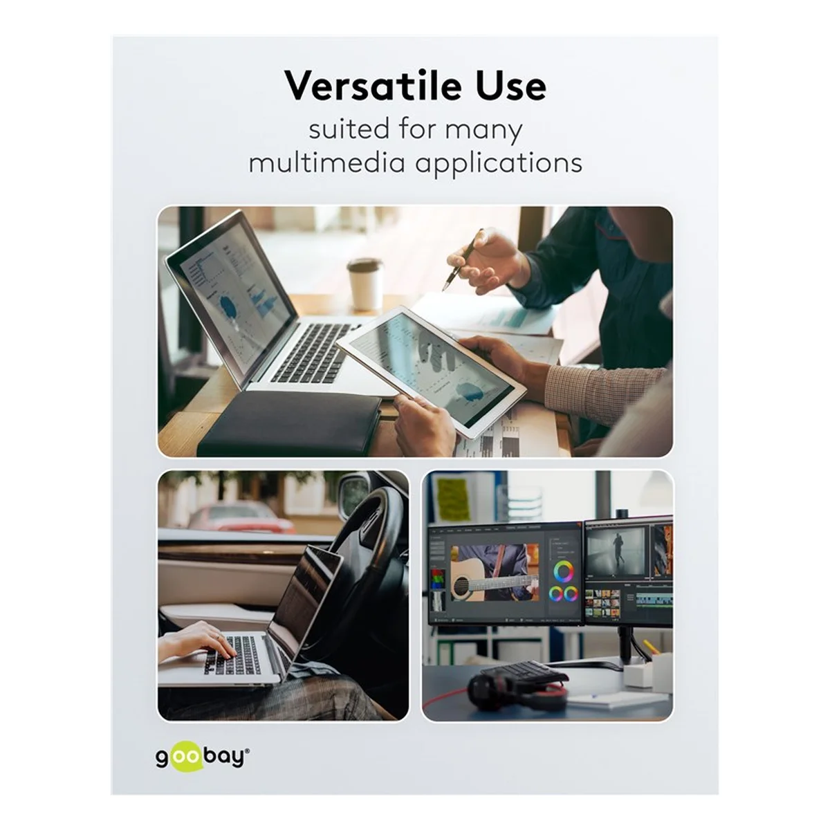 2in1 USB-Textilkabel, spacegrau/silber, 2 m